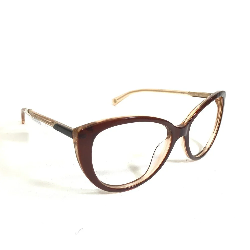 Nine West Eyeglasses Frames NW633S 210 Brown Gold Cat Eye Oversized 56-17-135